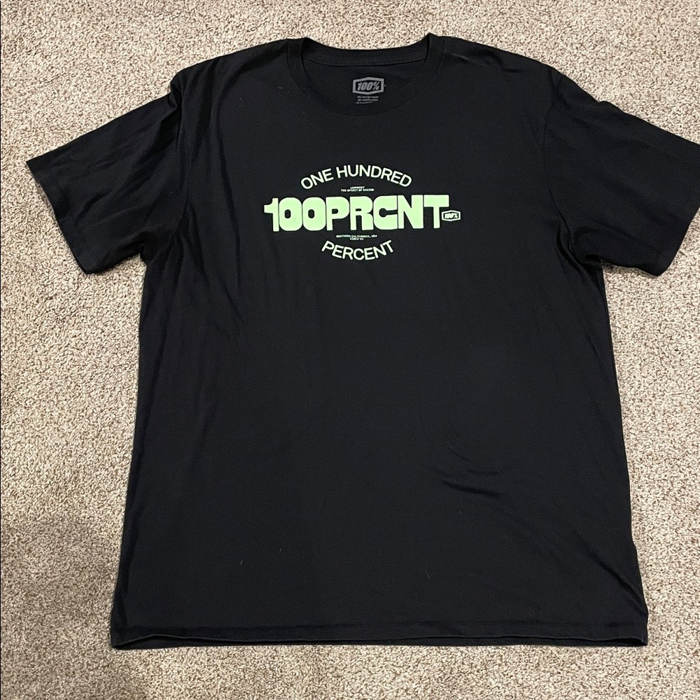 Black Tee with Neon Green Print